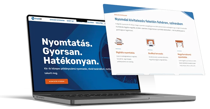 Gravit 22 nyomdaipari cég arculattervezése és weboldala — Creffart referencia