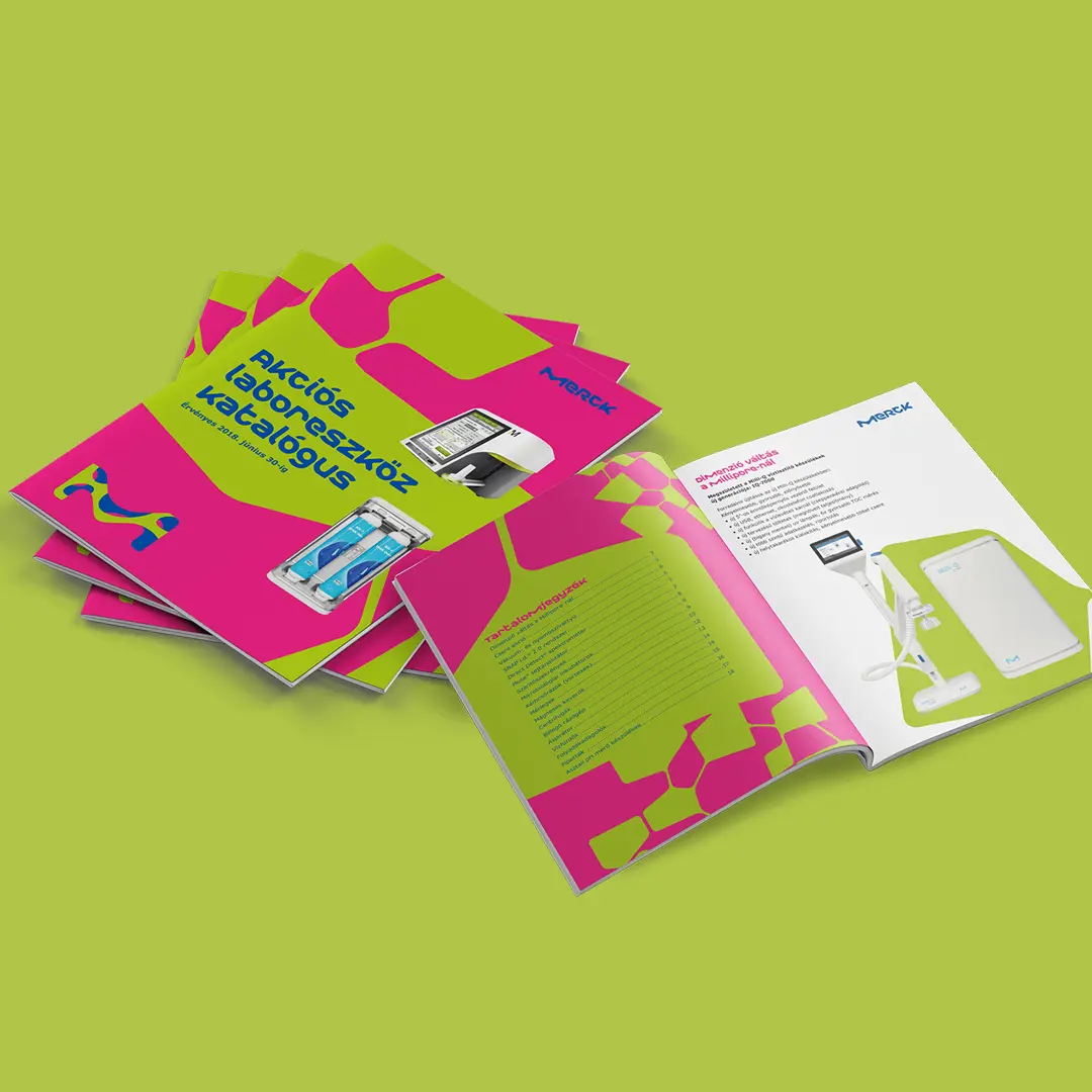 Merck katalógus grafikai tervezés — Creffart referencia