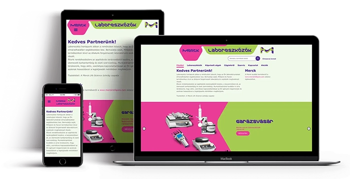 Merck laboreszköz weboldal webdesign és UI-UX tervezés — Creffart referencia